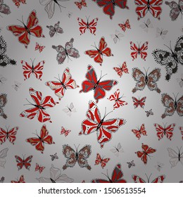 Trendy Decoration with Beautiful Butterfly Silhouettes. Spring Background with Colorful Butterflies. Simple Pretty Pattern for Card, Invitation, Print. Vector Background with Moth.
