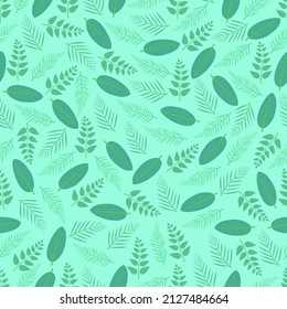 Trendy decorative vector seamless floral ditsy pattern design of abstract ornamental leaves and branches. Modern elegant foliage repeating texture background suitable for screen printing and textile