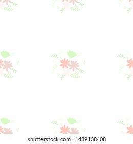 Trendy delicate pastel simple flowers, great design for any purposes. Simple modern style. Floral pattern. Elegant decorative background. Floral vector illustration.