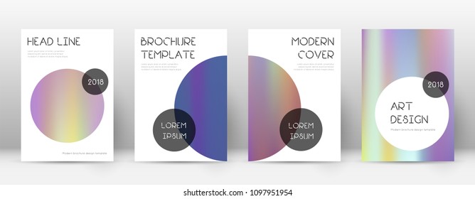 Trendy delicate template for Brochure, Annual Report, Magazine, Poster, Corporate Presentation, Portfolio, Flyer. Beauteous bright hologram cover page.