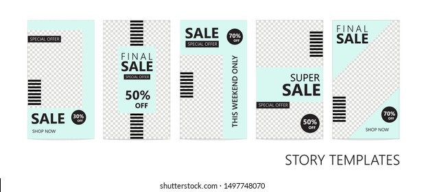 Trendy design background for social media. Vector editable template for networks story.