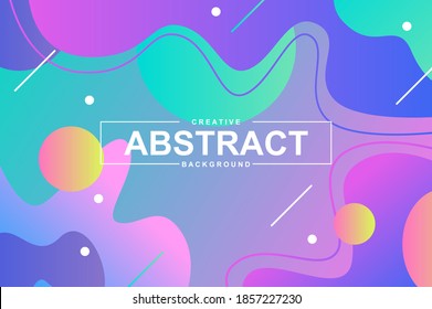 Trendy design with dynamic liquid shapes. Colorful fluid style background for landing page, graphic presentation. Vivid composition with gradients, wavy pattern with header vector Illustration.