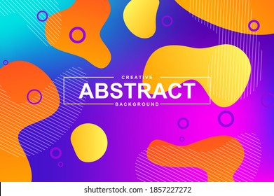 Trendy design with dynamic liquid shapes. Colorful fluid style background for landing page, graphic presentation. Vivid composition with gradients, wavy pattern with header vector Illustration.