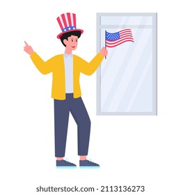 Icono de diseño de moda del 4 de julio