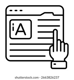 Ícone de design moderno da redação do artigo