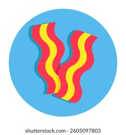 A trendy design icon of bacon