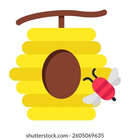 A trendy design icon of beehive