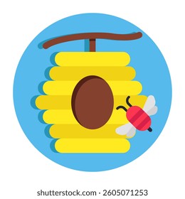 A trendy design icon of beehive