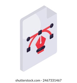 Trendy design icon of bezier file