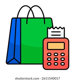 A trendy design icon of billing machine