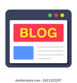 Trendy design icon of blog website