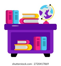 Icono de diseño de moda de mesa de libros