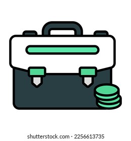 Trendy design icon of briefcase 