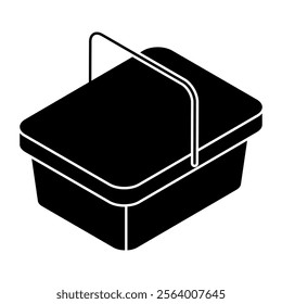 A trendy design icon of bucket