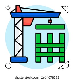 Trendy design icon of building under construction