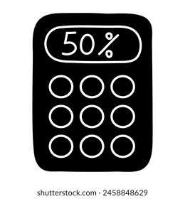 Ein trendiges Design-Icon des Taschenrechners

