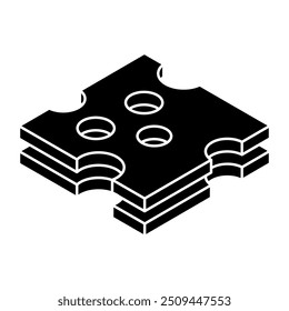 A trendy design icon of cheese slice