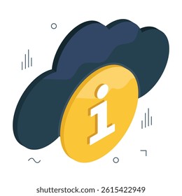 Trendy design icon of cloud info