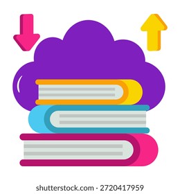 Icono de diseño de moda de la Biblioteca en la nube 