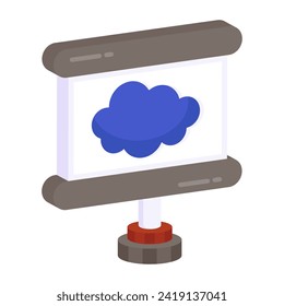 Icono de diseño moderno de presentación en la nube 

