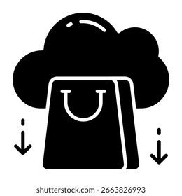 Trendy design icon of cloud shopping