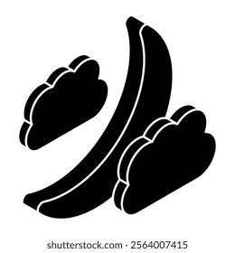 A trendy design icon of cloudy night