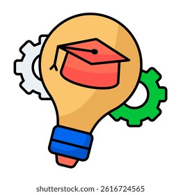 A trendy design icon of creative education
