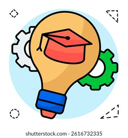 A trendy design icon of creative education