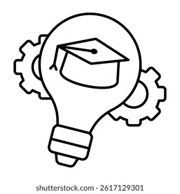 A trendy design icon of creative education