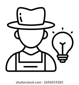 Icono de diseño de moda de agricultor creativo