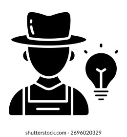 Icono de diseño de moda de agricultor creativo