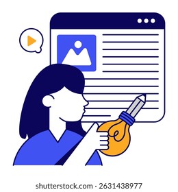 Trendy design icon of creative writing