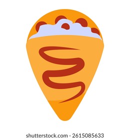 A trendy design icon of crepe