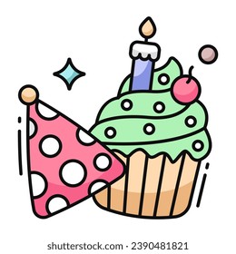Trendy design icon of cupcake