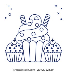 Icono de diseño moderno de cupcakes

