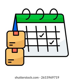 Trendy design icon of delivery schedule