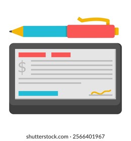 A trendy design icon of digital contract