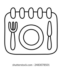 Icono de diseño de moda del horario de la cena 

