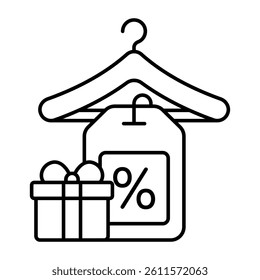A trendy design icon of discount tag