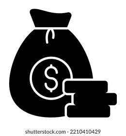 Trendy design icon of dollar sack