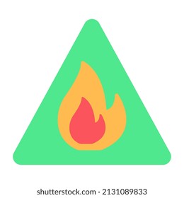 Icono de diseño de moda para la señal de advertencia de incendios

