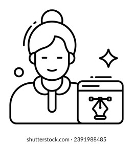 Trendy design icon of graphic designer 