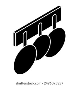 A trendy design icon of hanging utensil