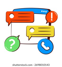 Trendy design icon of help chat
