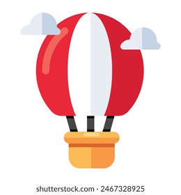 A trendy design icon of hot air balloon