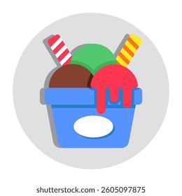 A trendy design icon of ice cream cup