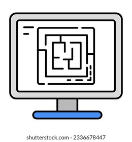 Trendy design icon of labyrinth computer game 