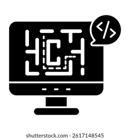 Trendy design icon of labyrinth computer game