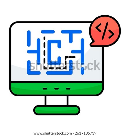 Trendy design icon of labyrinth computer game