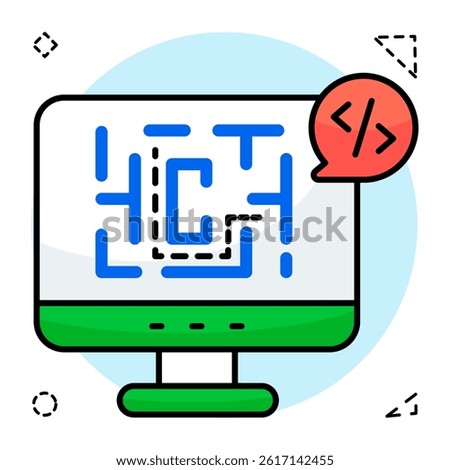 Trendy design icon of labyrinth computer game